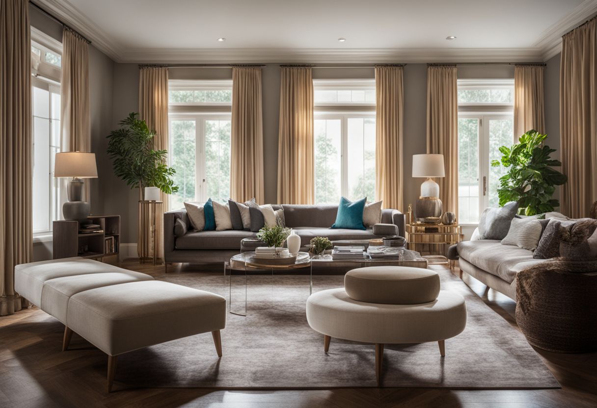 A well-arranged living room with furniture positioned away from AC vents. A well-arranged living room with furniture positioned away from AC vents.